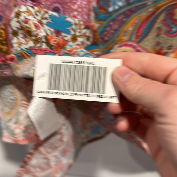 NWT- Joan Rivers, Classics Collection, Printed Textured Blouse, Long Sleeves - Picture 8 of 9